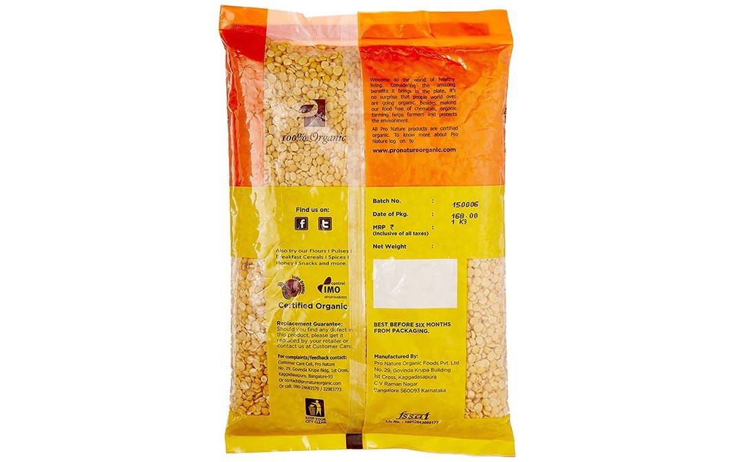 Pro Nature Organic Tur Dal    Pack  1 kilogram